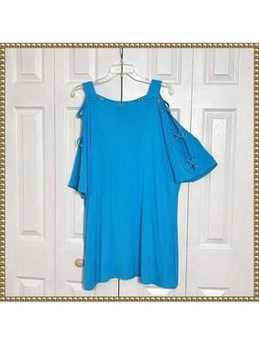 Roamans Plus Size 18 20 Baby Blue Grommet Tunic